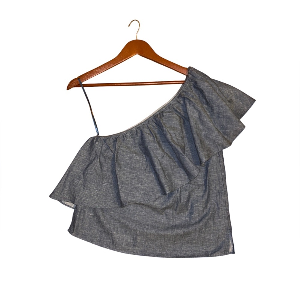 NWT BCBGMaxAzara One-Shoulder Denim Blue Top - Size XS